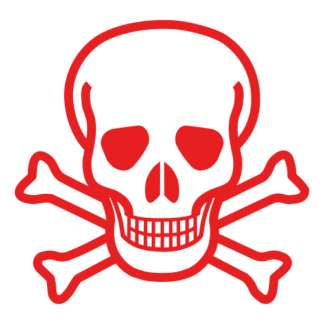 Skull Cross Bones Decal (Red)